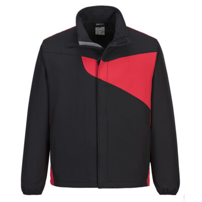 PW2 softshell jakke (2 lags) - Sort/rød