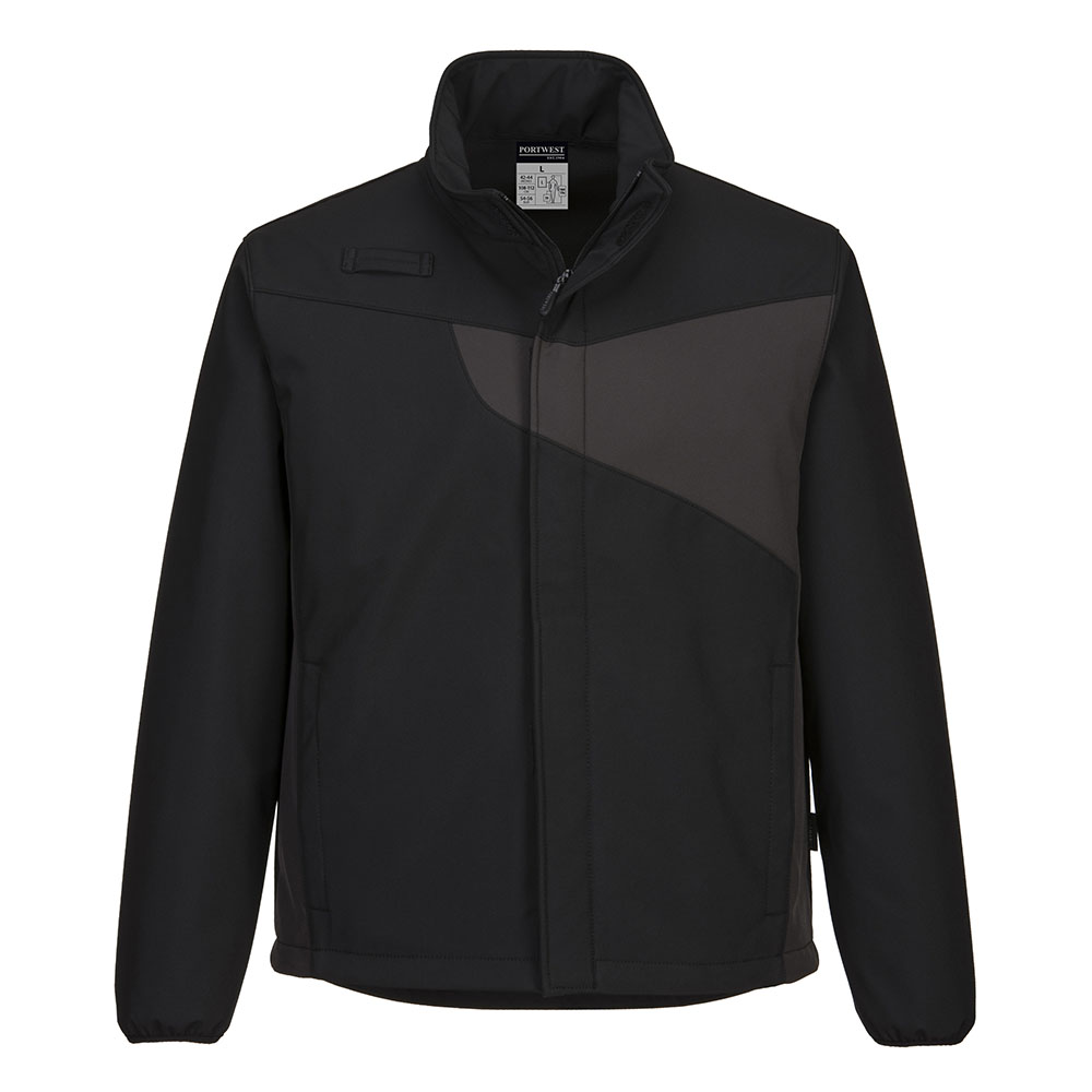 PW2 softshell jakke (2 lags) - Sort/Zoomgrå