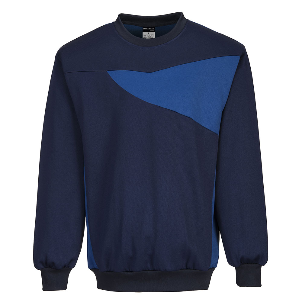 PW2 rundhalset sweatshirts - Marine/Kongeblå