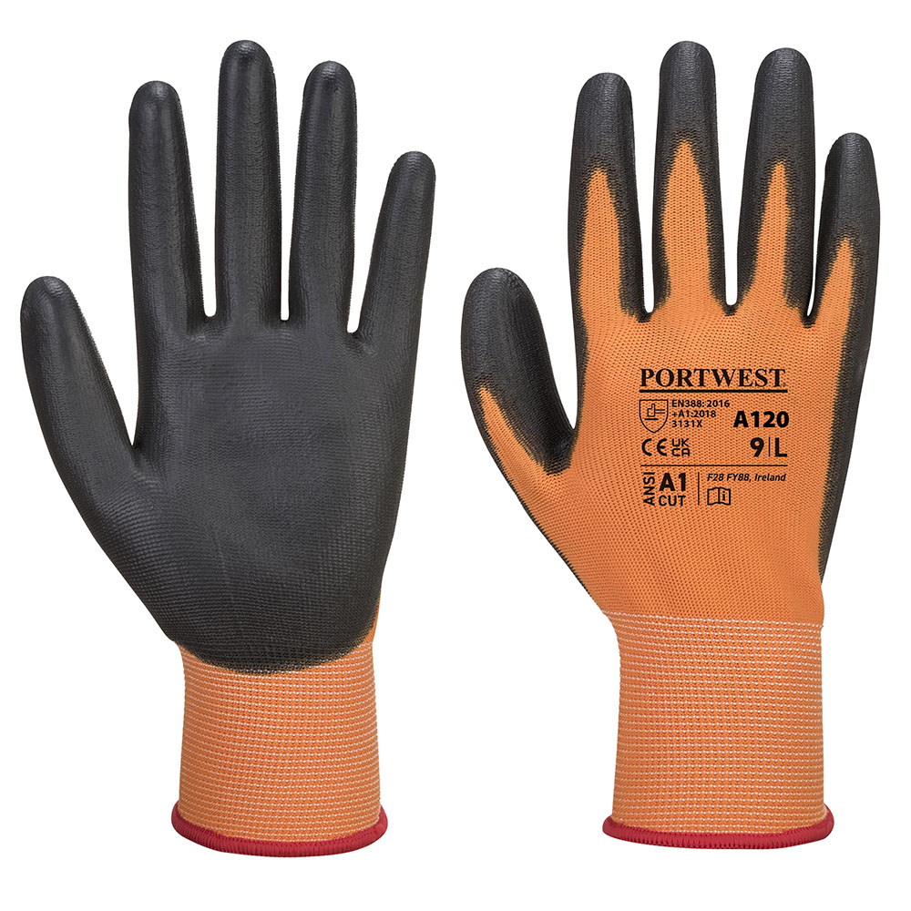 A120 - PU Montagehandske - Orange/Sort