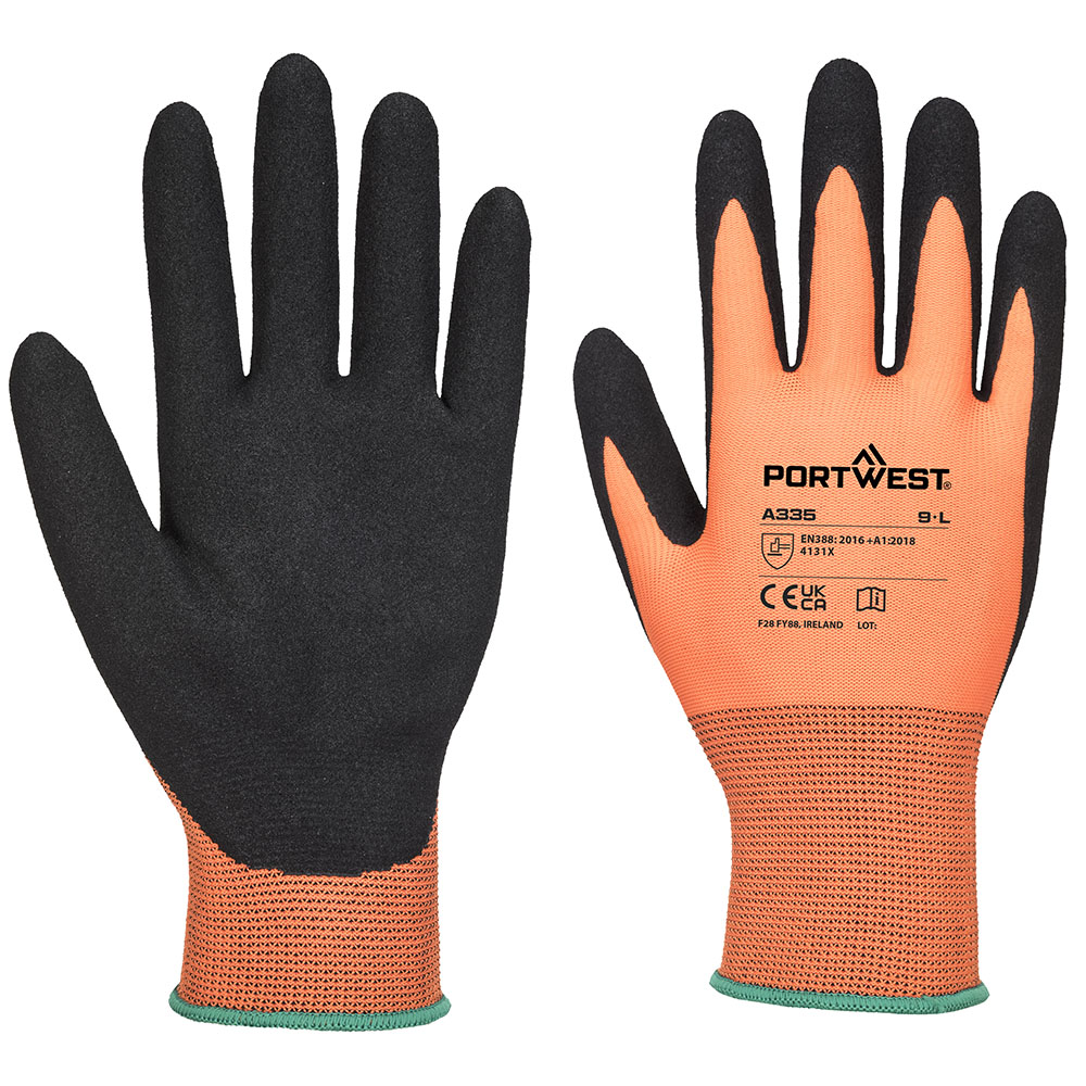 Dermi-Grip NPR15 Nitril-sandet - Orange/Sort