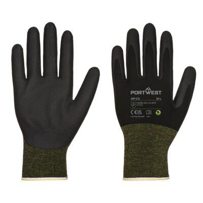 AP10 - NPR15 skumnitril bambus handske - 12 par - Sort