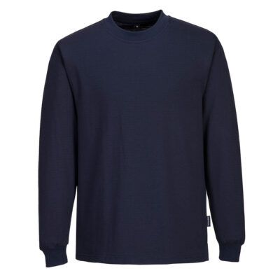 Antistatisk ESD langærmet T-shirt - Marine