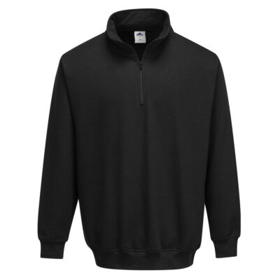 Sorrento sweatshirt med lynlås - Sort