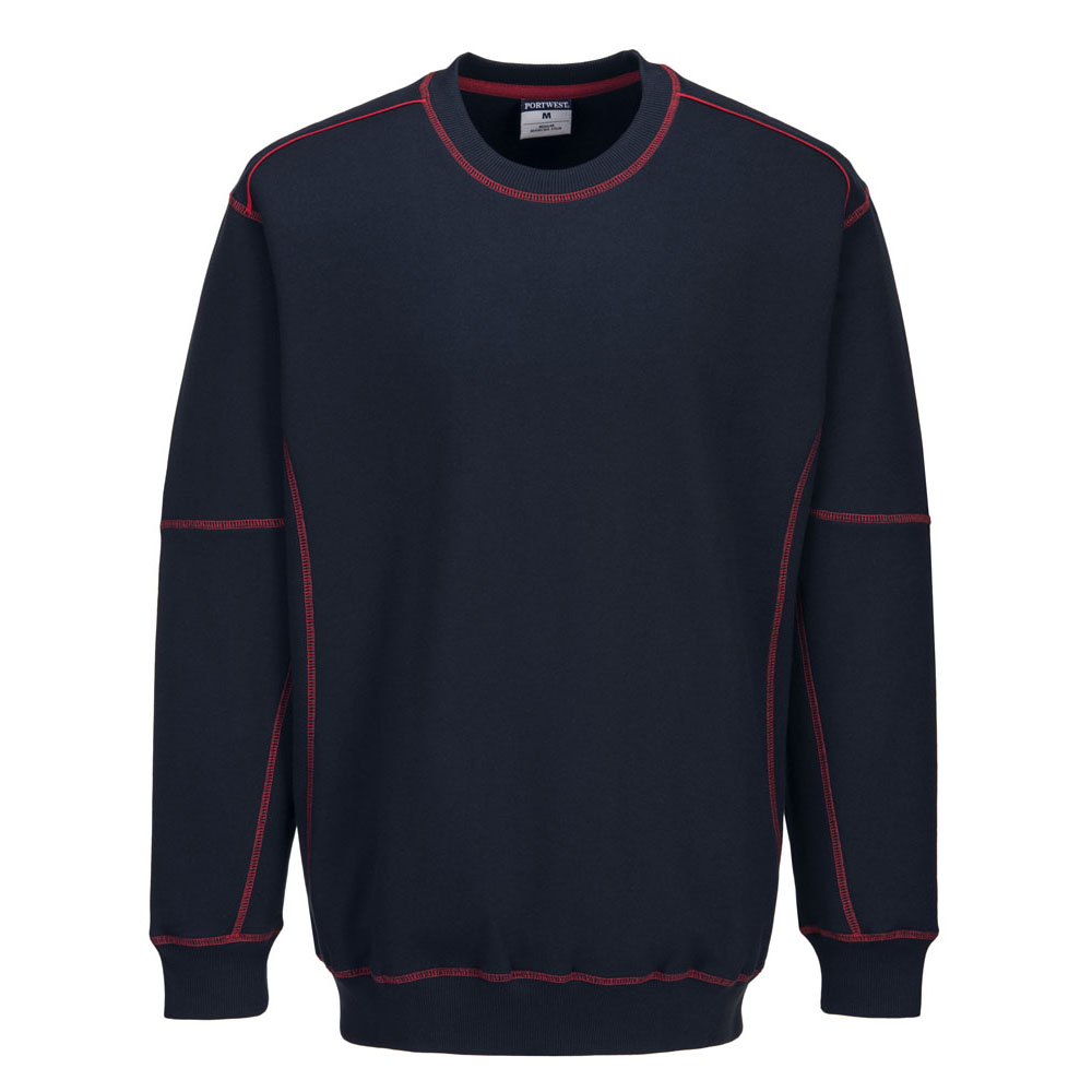 2 farvet sweatshirt - Marine/Rød