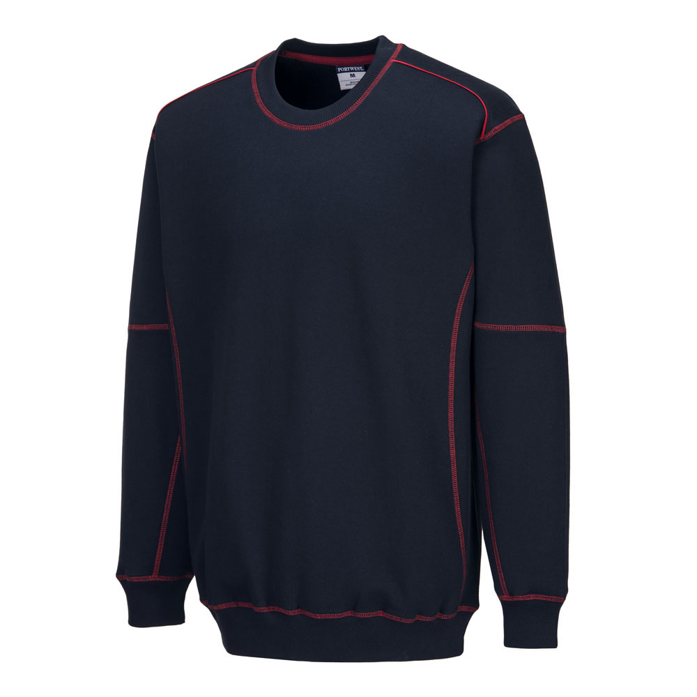 2 farvet sweatshirt - Marine/Rød - Billede 2