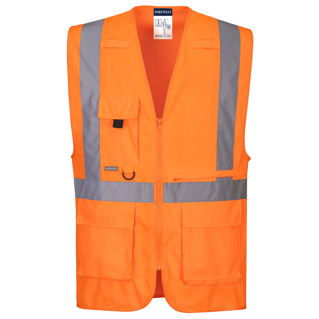 Hi-Vis Executive vest med tablet lomme - orange