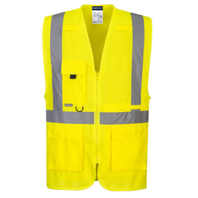 Hi-Vis Executive vest med tablet lomme - Gul