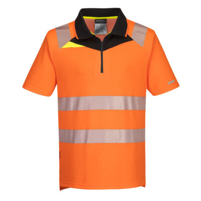 DX4 hi-vis poloshirt S/S - Orange/Sort