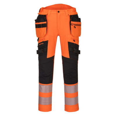 DX4 hi-vis bukser med hængelommer - Orange/Sort