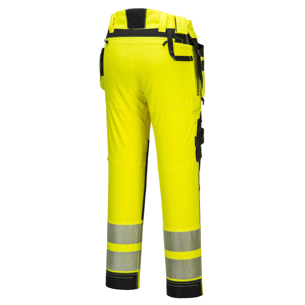 DX4 hi-vis bukser med hængelommer - Gul/Sort - Billede 3