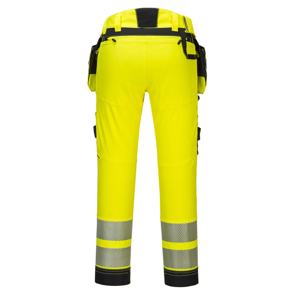 DX4 hi-vis bukser med hængelommer - Gul/Sort - Billede 4
