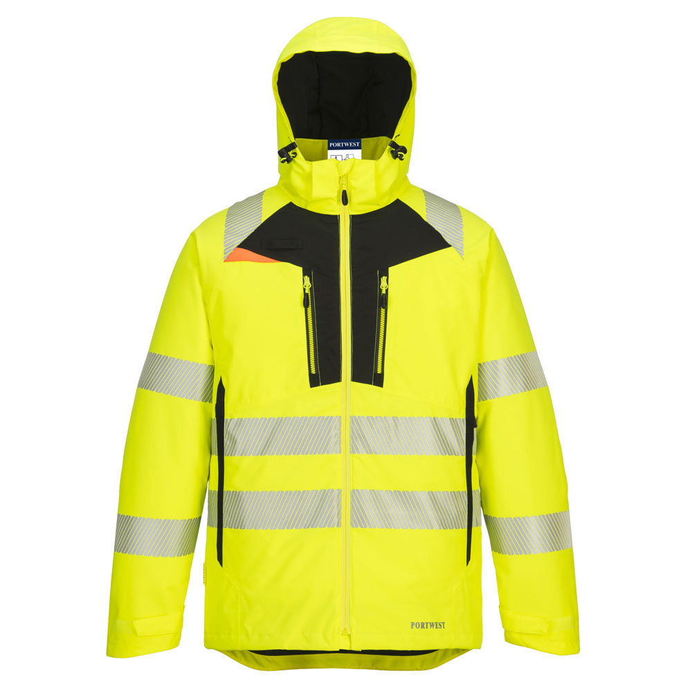 DX4 hi-vis vinterjakke - Gul/Sort - Billede 5