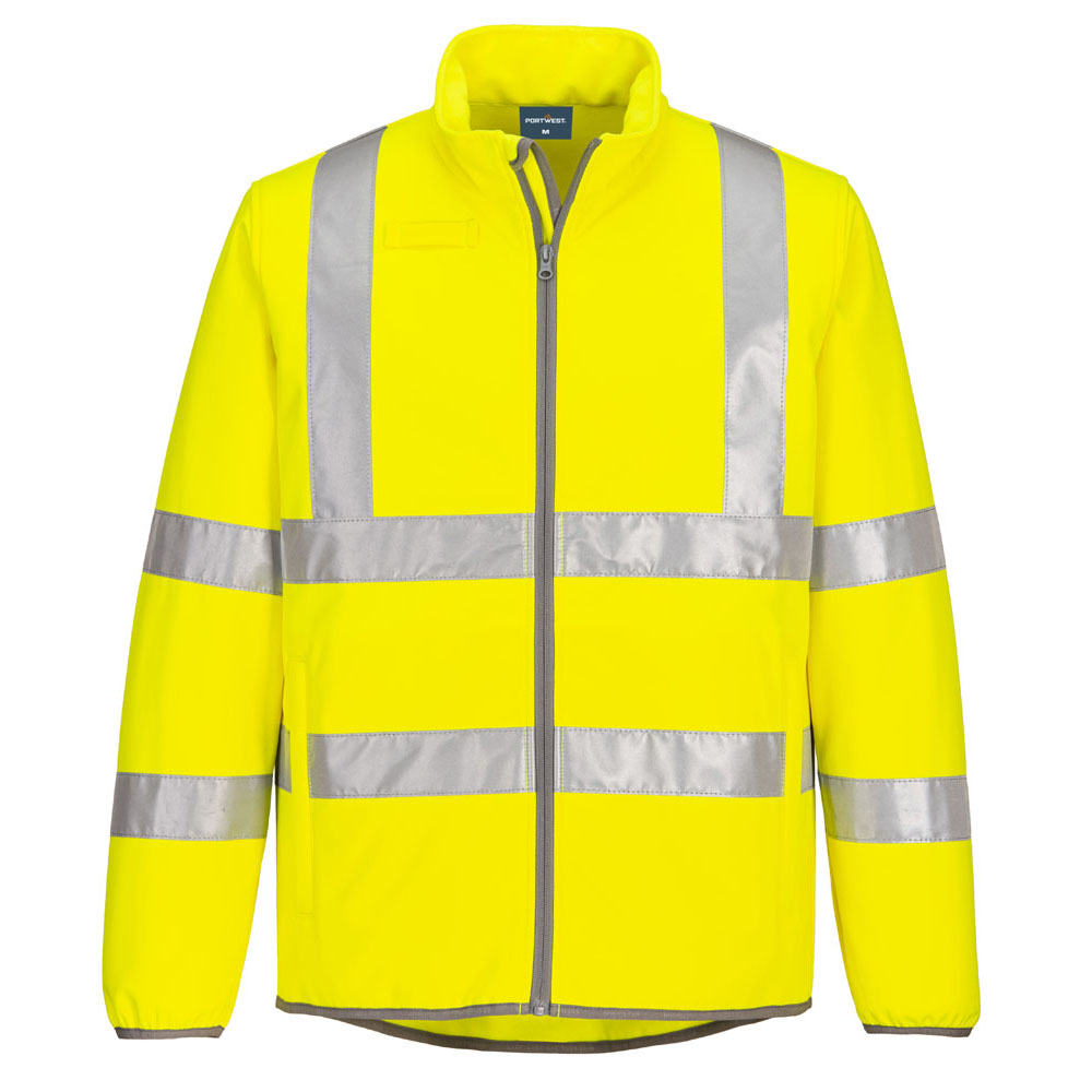 Øko hi-vis softshell jakke (2 lags) - Gul