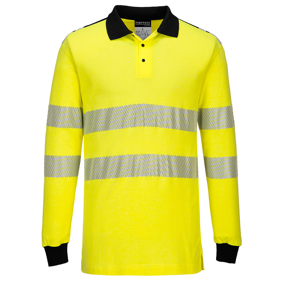 Flammehæmmende hi-vis poloshirts - Gul/Sort