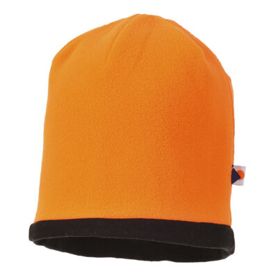 Vendbar Hi-Vis Fleece hue - Orange/Sort