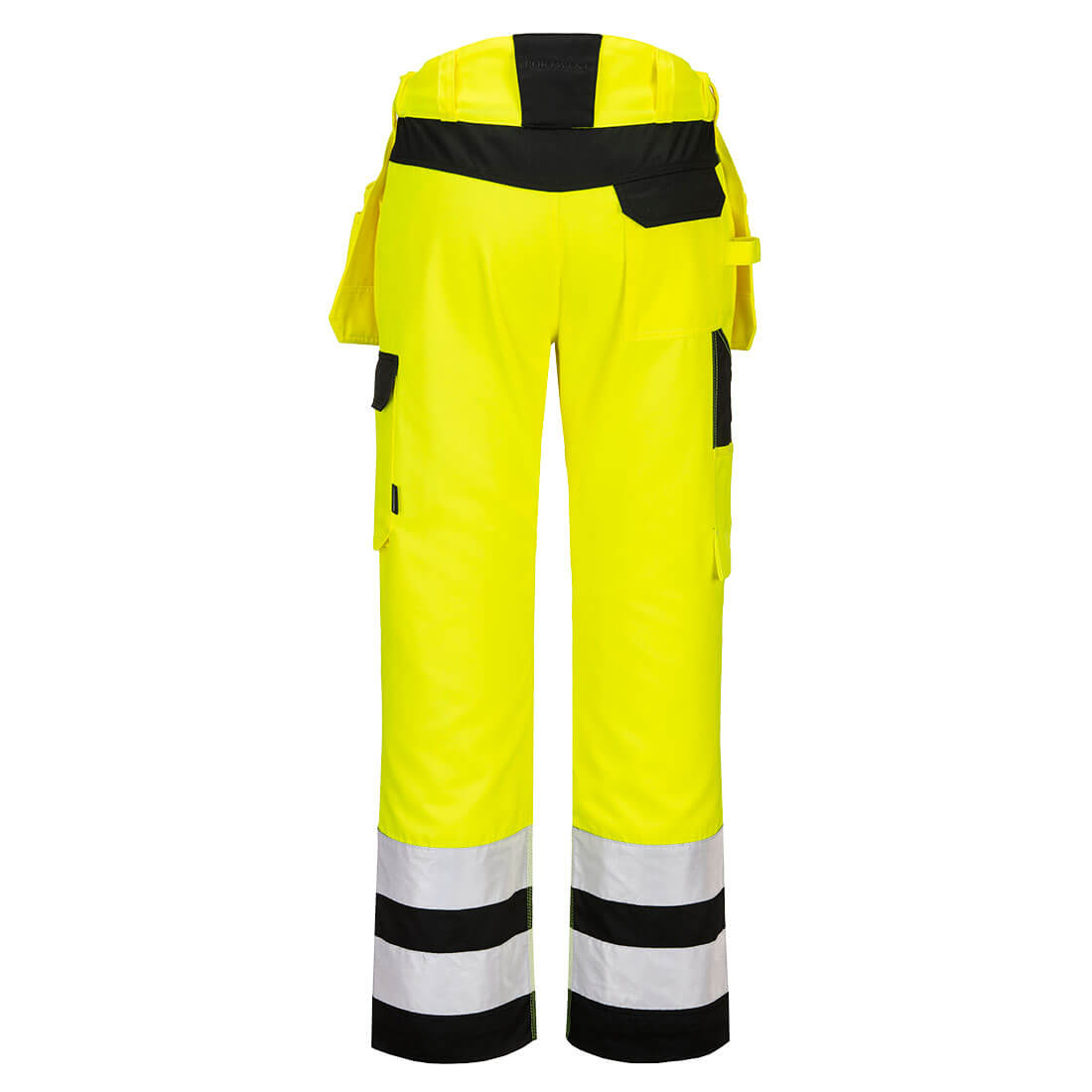 PW2 hi-vis bukser med hængelommer - Gul/Sort - Billede 2