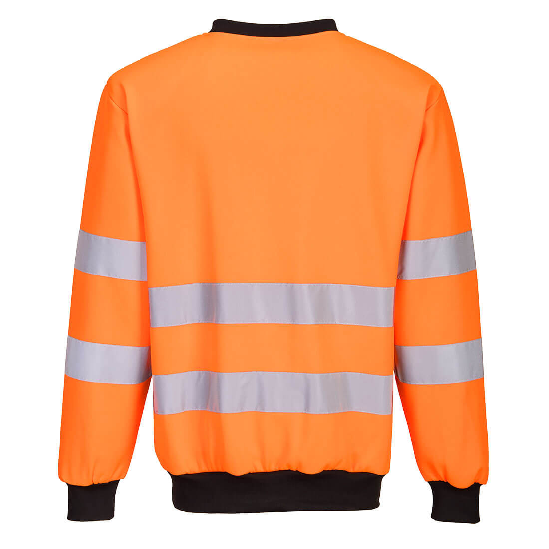 PW2 Hi-Vis Sweatshirt med rund hals - Orange/Sort - Billede 2