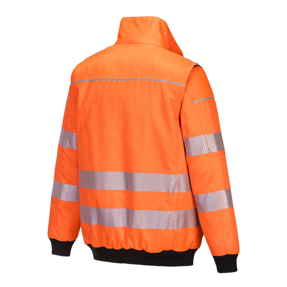 PW3 hi-vis 3 i 1 pilotjakke - Orange/Sort - Billede 3