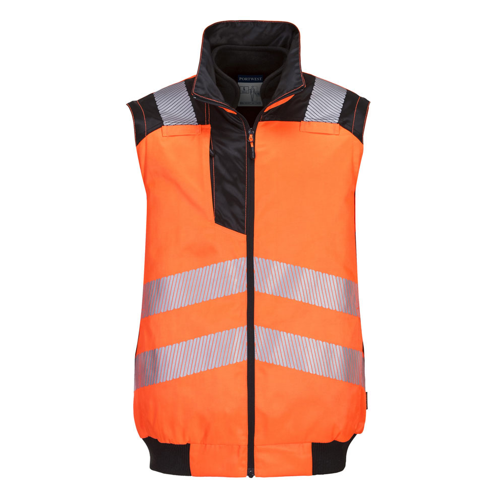 PW3 hi-vis 3 i 1 pilotjakke - Orange/Sort - Billede 4