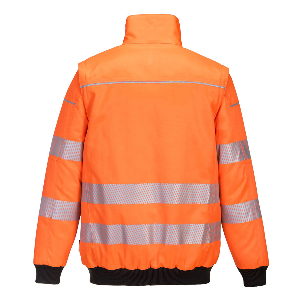 PW3 hi-vis 3 i 1 pilotjakke - Orange/Sort - Billede 7