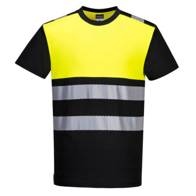 PW3 hi-vis kl. 1 T-shirt - Sort/Orange