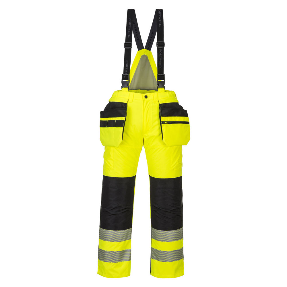 PW3 hi-vis vinterbukser - Gul/Sort