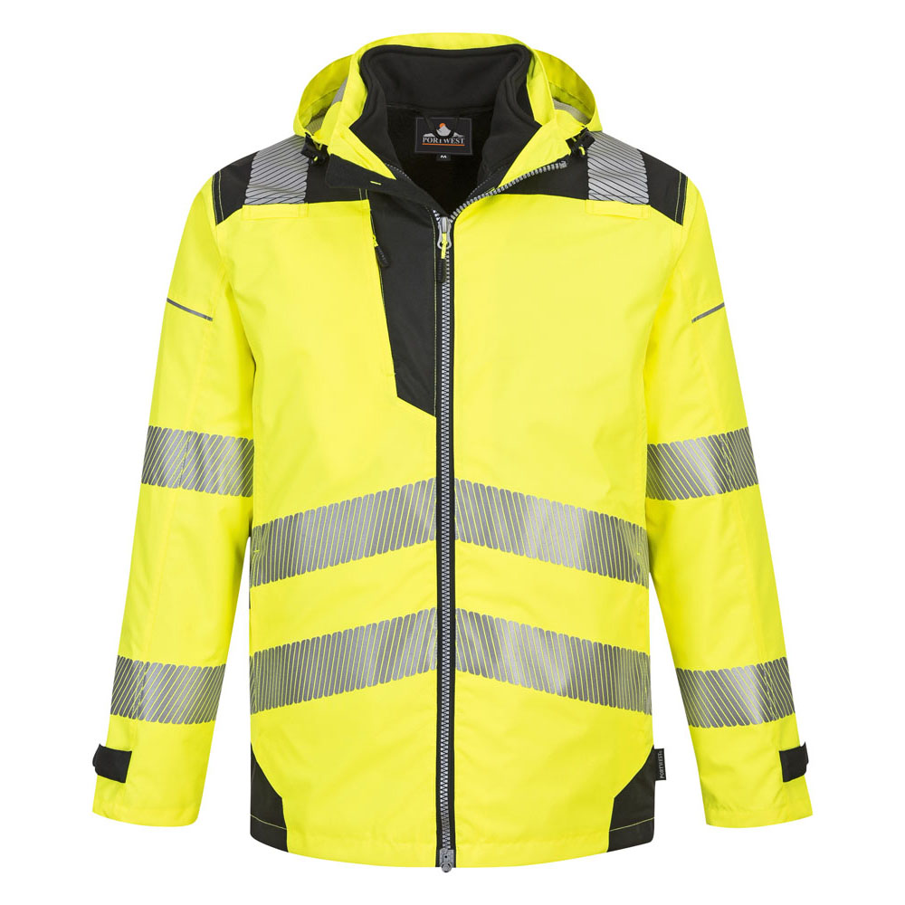 PW3 hi-vis 3-i-1 jakke - Gul/Sort - Billede 4