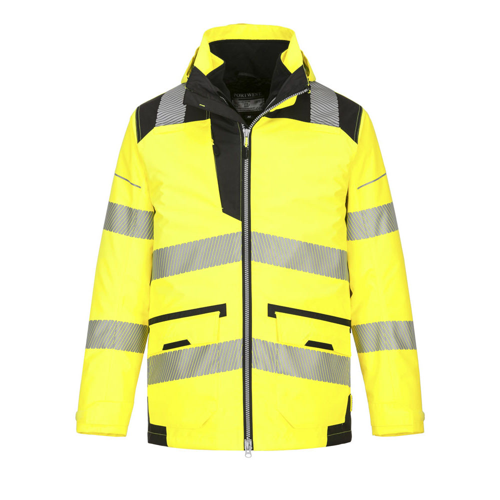 PW3 hi-vis 5-i-1 jakke - Gul/Sort