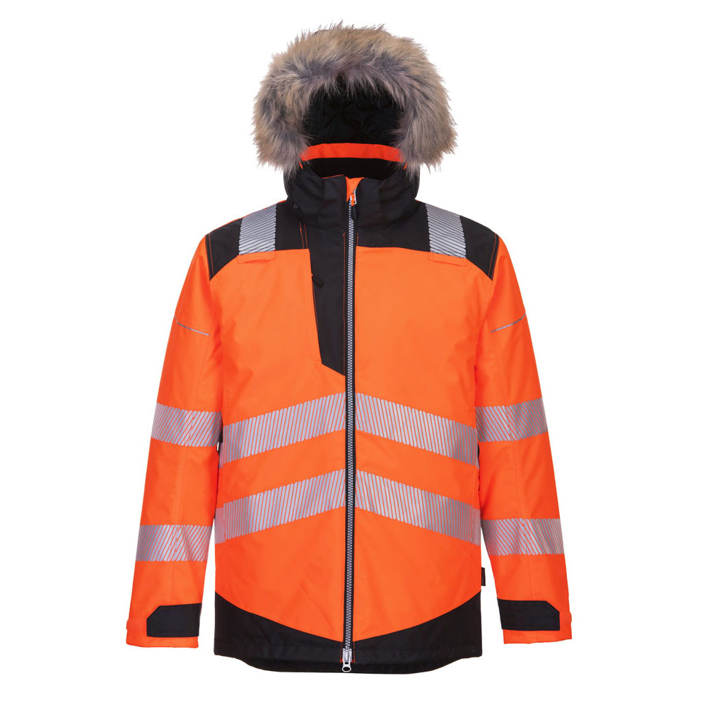 PW3 hi-vis vinter parka - Orange/Sort