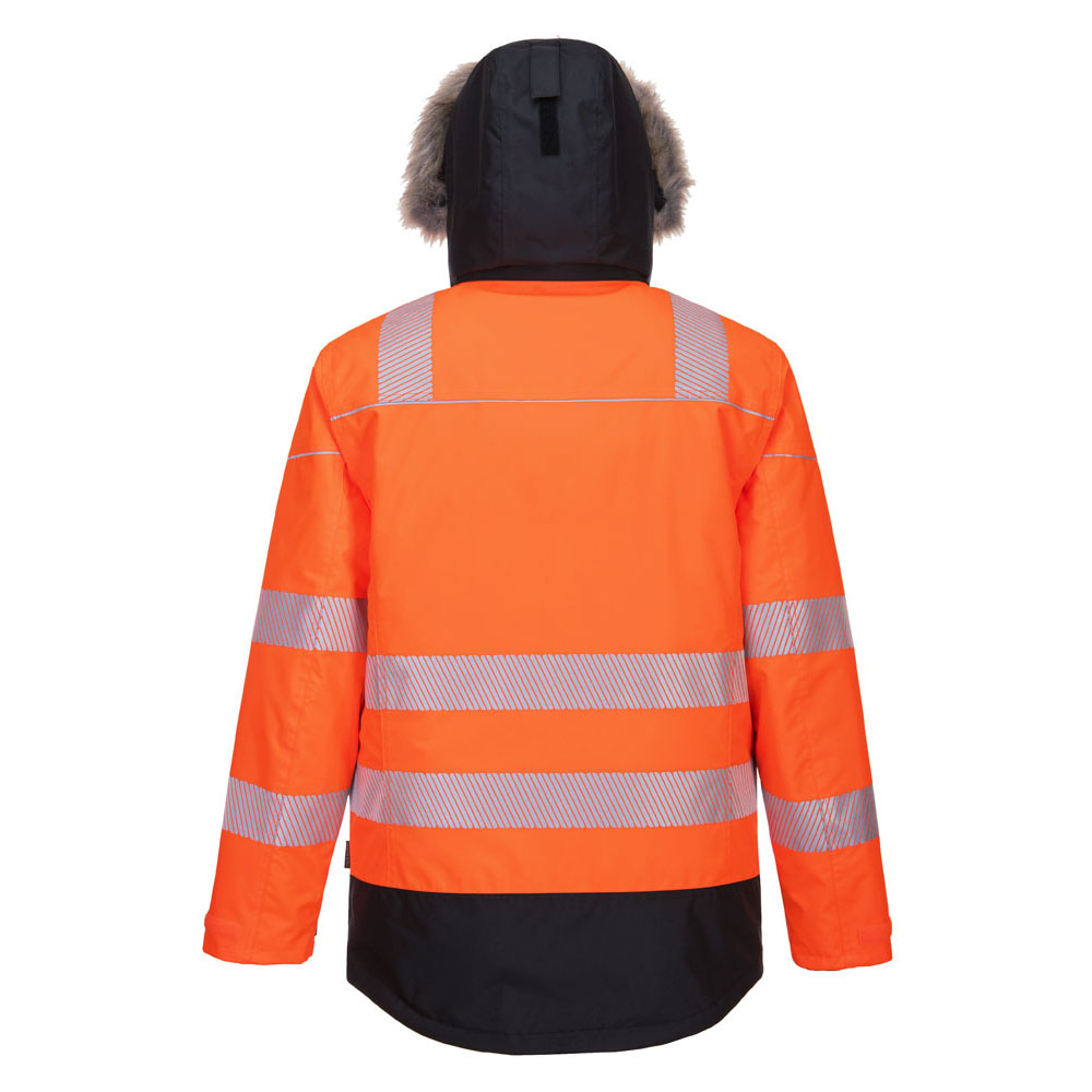 PW3 hi-vis vinter parka - Orange/Sort - Billede 3