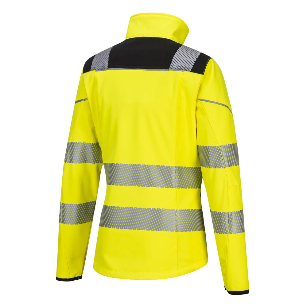 PW3 hi-vis softshell til kvinder - Gul/Sort - Billede 3