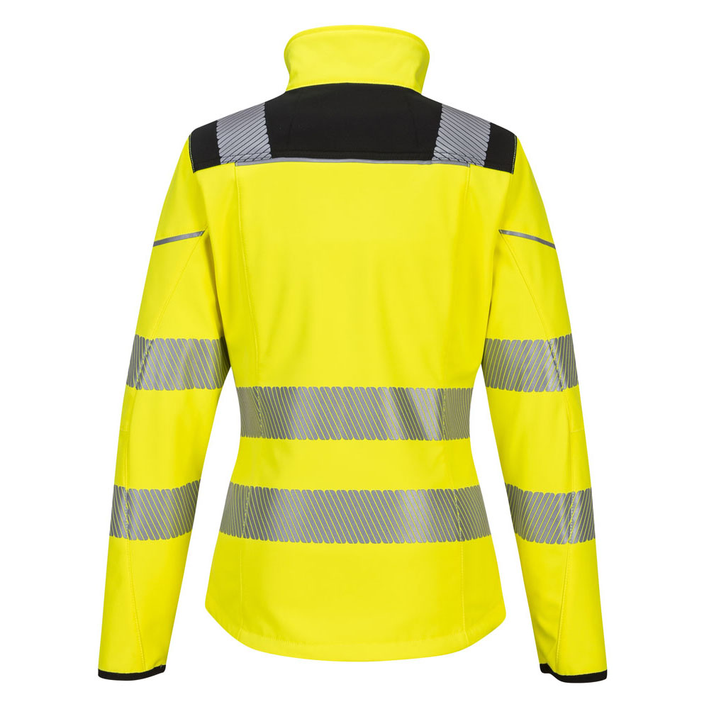 PW3 hi-vis softshell til kvinder - Gul/Sort - Billede 4