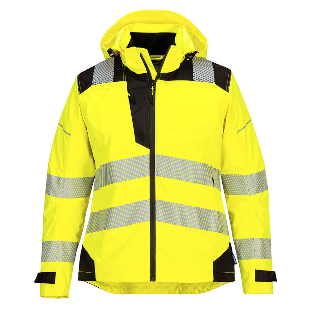 PW3 Hi-Vis regnjakke til kvinder - Gul/Sort