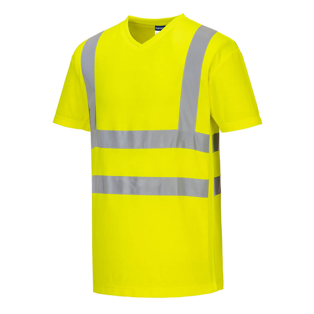 V-Neck T-shit med mesh indsæt - gul