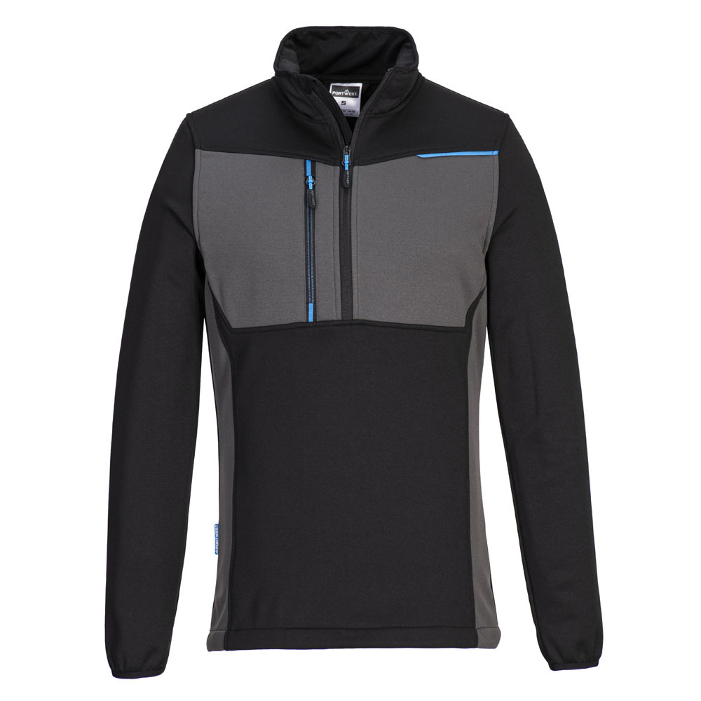 WX3 Tech Fleece m. halv lynlås - Sort
