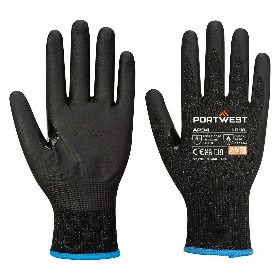 LR15 nitril Touchscreen handske 12 pars pakning - Sort
