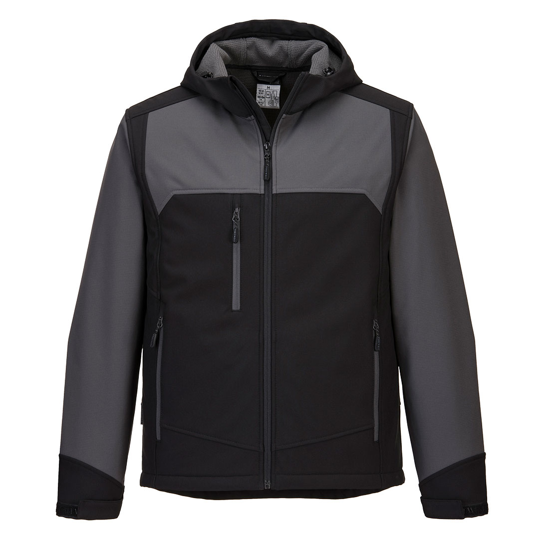 KX3 hættejakke softshell (3 lags) - Sort/Grå