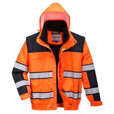 Hi-vis klassisk pilotjakke - Orange/Sort