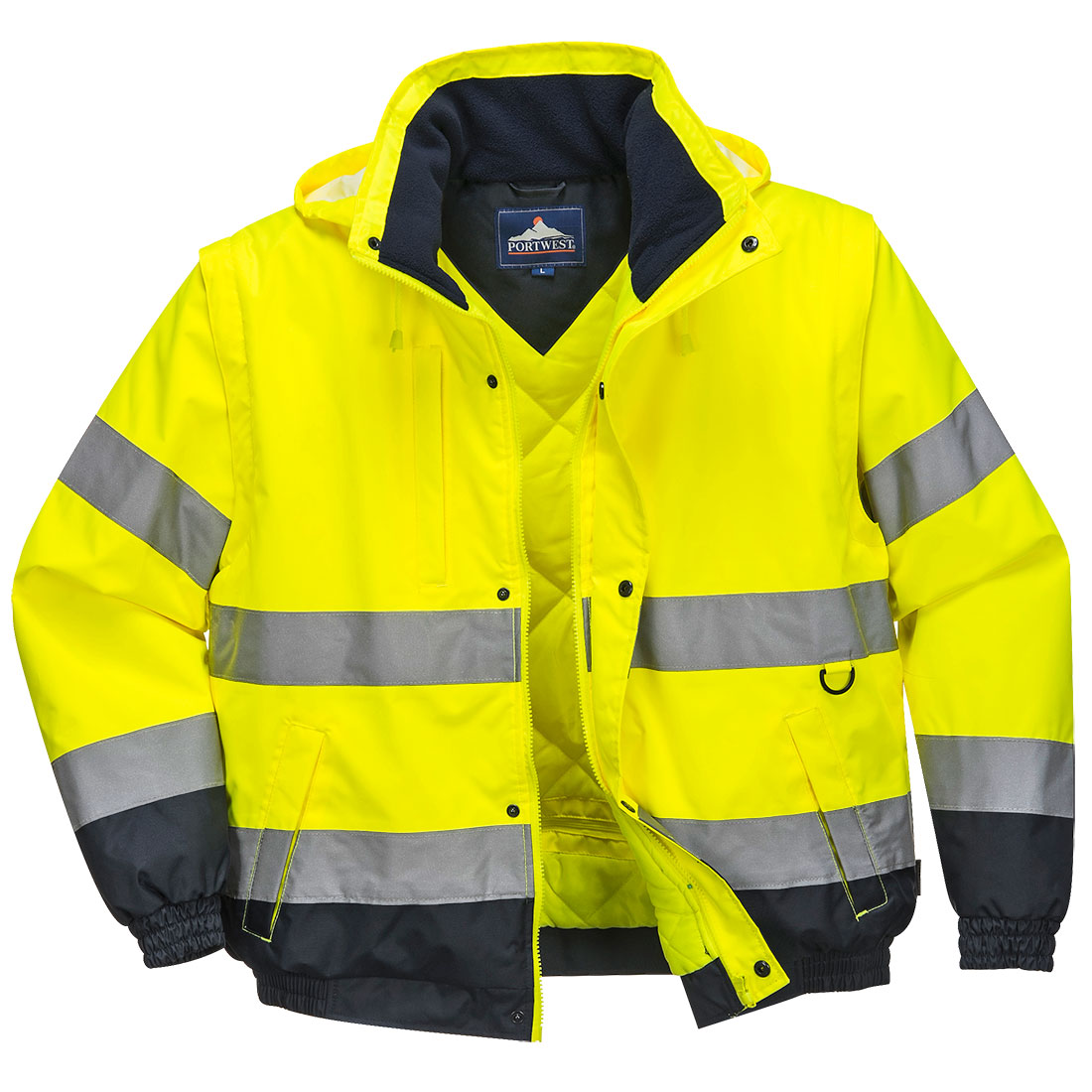 Hi-Vis 2-i-1 jakke - Gul