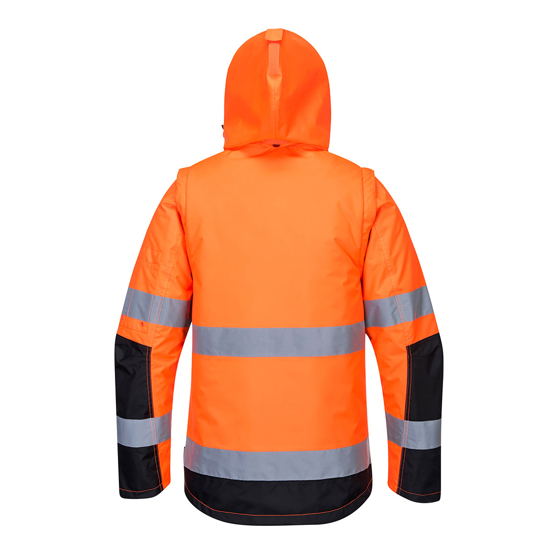 Pro hi-vis 3i1 jakke - Orange/Sort - Billede 2