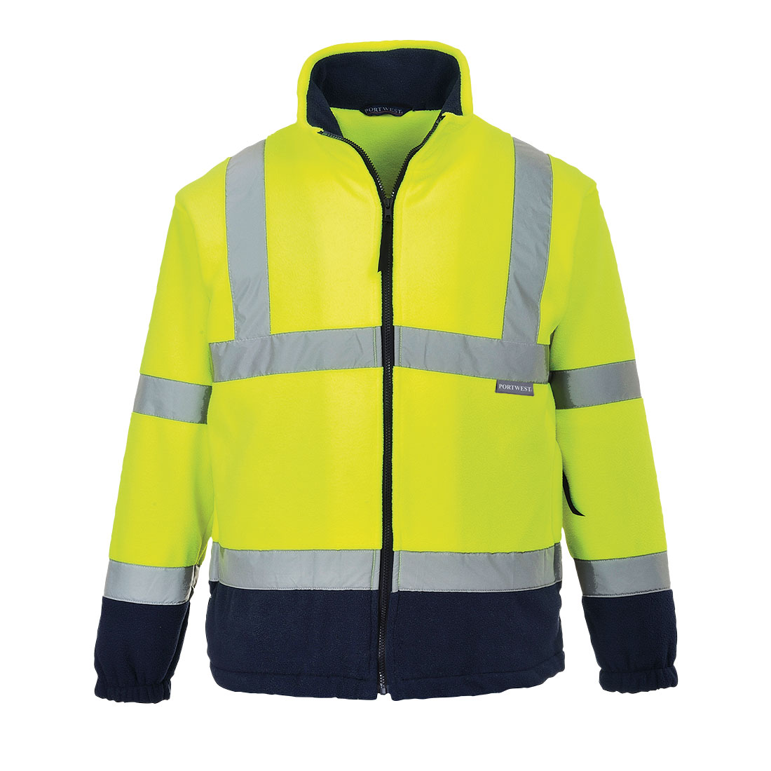 Hi-Vis 2-farvet Fleecejakke - Gul/Marine