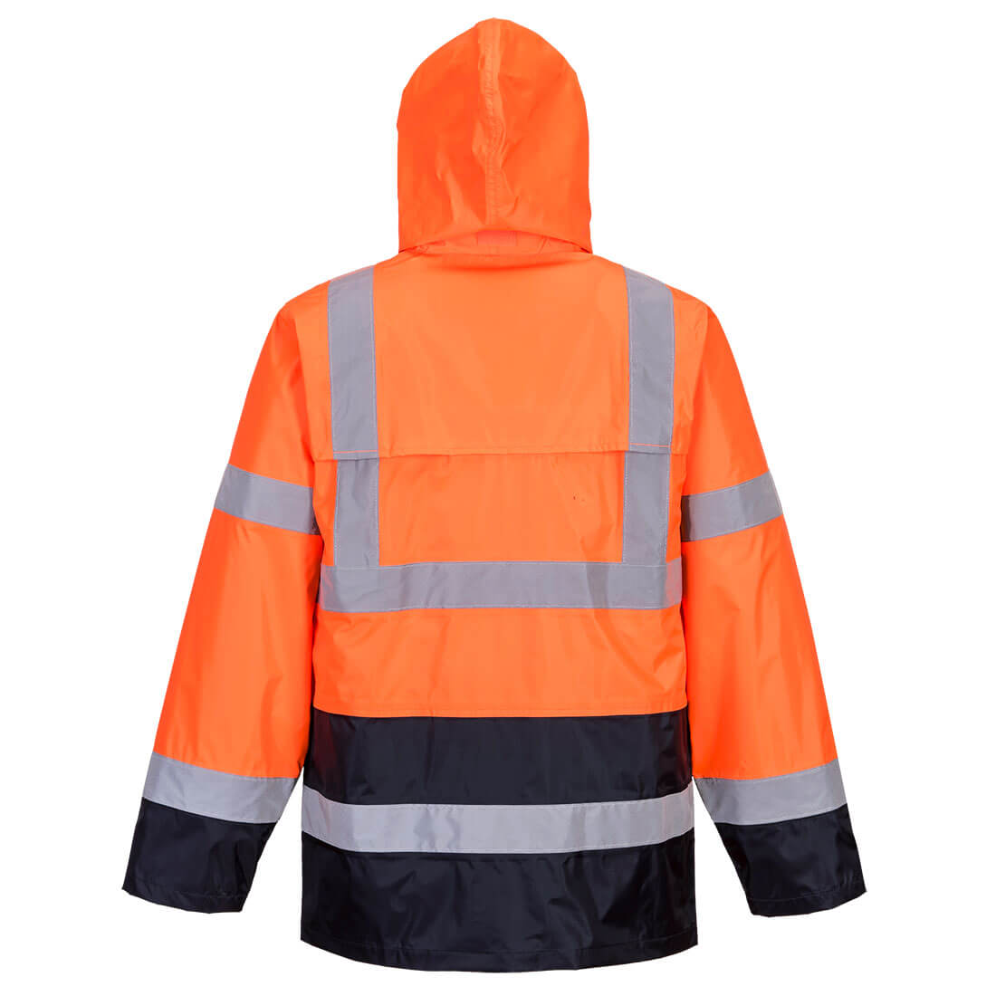 Hi-Vis Klassisk kontrast regnjakke - Orange/Marine - Billede 2