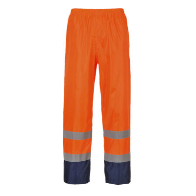 Hi-Vis Klassisk kontrast regnbukser - Orange/Marine