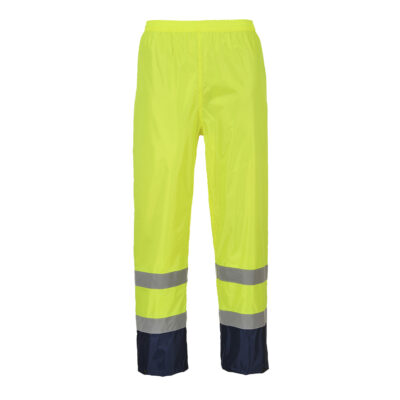 Hi-Vis Klassisk kontrast regnbukser - Gul/Marine
