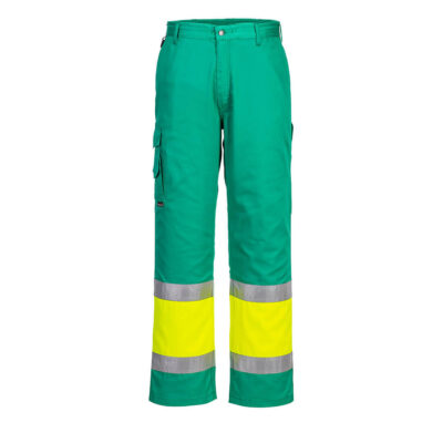 Hi-Vis letvægts tofarvet Combat buks - Gul/Blågrøn