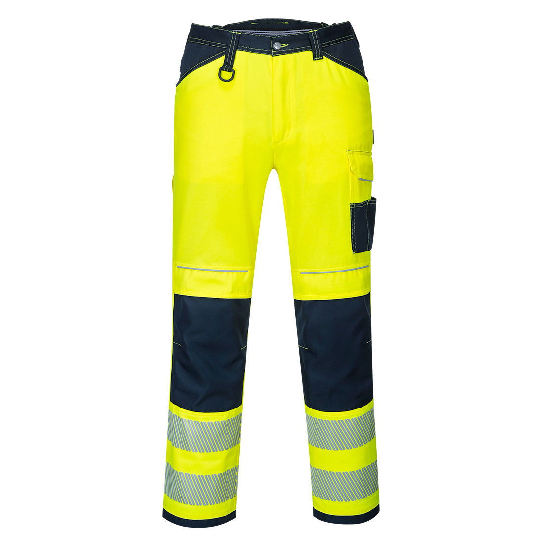 PW3 Hi-Vis håndværkerbukser - Gul/Marineblå