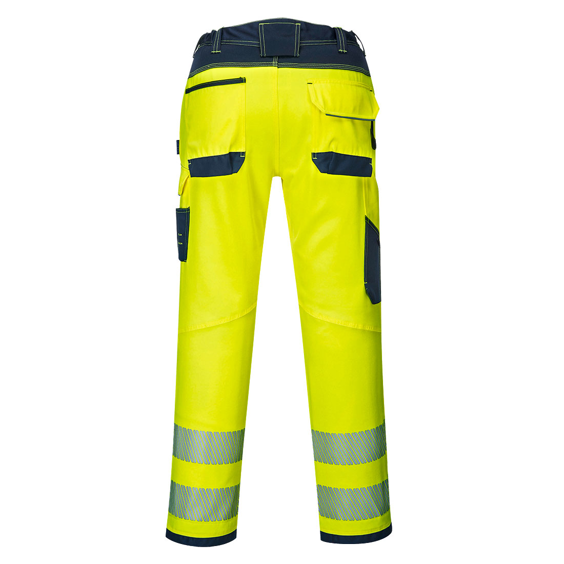 PW3 Hi-Vis håndværkerbukser - Gul/Marineblå - Billede 2