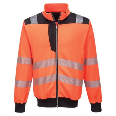 PW3 hi-vis sweatshirt cardigan - Orange/Sort
