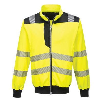 PW3 hi-vis sweatshirt cardigan - Gul/Sort